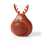 Bluetooth® hangszóró | Maximális akkumulátor lejátszási idő: 3 óra | Kézben Tartott Változat | 9 W | Mono | Beépített mikrofon | Összekapcsolható | Animaticks Rudy Reindeer | Barna