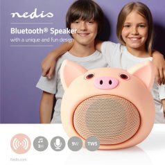   Bluetooth® hangszóró | Maximális akkumulátor lejátszási idő: 3 óra | Kézben Tartott Változat | 9 W | Mono | Beépített mikrofon | Összekapcsolható | Animaticks Pinky Pig | Rózsaszín