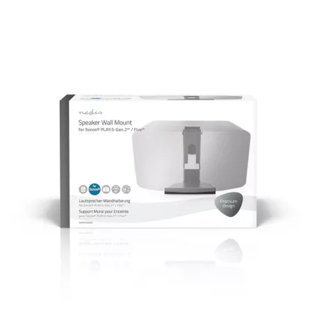 Hangszóró: Mount | A következő típusokkal kompatibilis:: Sonos® Five™ / Sonos® PLAY:5™ | Fali | 7 kg | Dönthető / Forgó | Dönthető | ABS / Acél | Fekete