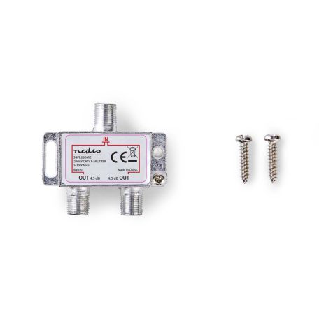 CATV Splitter | 5 - 1000 MHz | Beszúrási veszteség: 4.2 dB | Kimenő csatlakozók száma: 2 | 75 Ohm | Zinc