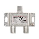 Műholdvevő elosztó | 5 - 2400 MHz | 6.5 dB | Bemenetek száma: 1 | Kimenő csatlakozók száma: 2 | Impedancia: 75 Ohm | Zinc | Ezüst
