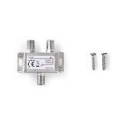 Műholdvevő elosztó | 5 - 2400 MHz | 6.0 dB | Bemenetek száma: 1 | Kimenő csatlakozók száma: 1 | Impedancia: 75 Ohm | Zinc | Ezüst