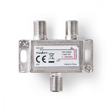 Műholdvevő elosztó | 5 - 2400 MHz | 8.0 dB | Bemenetek száma: 2 | Kimenő csatlakozók száma: 1 | Impedancia: 75 Ohm | Zinc | Ezüst