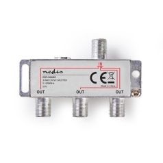   CATV Splitter | 5 - 1000 MHz | Beszúrási veszteség: 6.8 dB | Kimenő csatlakozók száma: 3 | 75 Ohm | Zinc Alloy