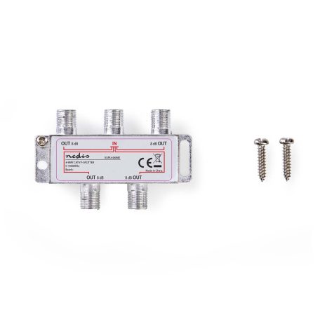 CATV Splitter | 5 - 1000 MHz | Beszúrási veszteség: 8.0 dB | Kimenő csatlakozók száma: 4 | 75 Ohm | Zinc Alloy