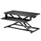 Ülő-álló asztali munkahely, billentyűzet-tartóval