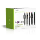 Érintő toll | Alkalmas erre: Okostelefon / Tablet | Gumi Vég | 7 db | Csiptetővel | Golyóstoll | Fekete