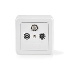   Antenna End dobozba | 1x F-Csatlakozó Aljzat / 1x IEC Csatlakozó Aljzat / 1x IEC Csatlakozó Dugó | 75 Ohm | Visszatérési út | Ezüst / Fehér