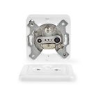 Antenna End dobozba | 1x F-Csatlakozó Aljzat / 1x IEC Csatlakozó Aljzat / 1x IEC Csatlakozó Dugó | 75 Ohm | Visszatérési út | Ezüst / Fehér