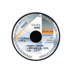   Home SW 0,8/100 forrasztóón, 0,8mm, 100g, európai gyártótól származó kiváló minőségű forrasztóón, összetétel: SN/PB: 60/40%, gyanta: 2,0%