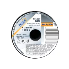   Home SW 1/500 forrasztóón, 1mm, 500g, európai gyártótól származó kiváló minőségű forrasztóón, összetétel: SN/PB: 60/40%, gyanta: 2,0%
