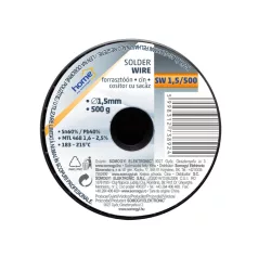   Home SW 1,5/500 forrasztóón, 1,5mm, 500g, európai gyártótól származó kiváló minőségű forrasztóón, összetétel: SN/PB: 60/40%, gyanta: 2,0%