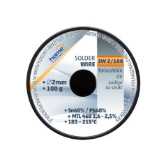   Home SW 2/100 forrasztóón, 2mm, 100g, európai gyártótól származó kiváló minőségű forrasztóón, összetétel: SN/PB: 60/40%, gyanta: 2,0%