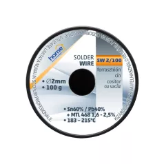   Home SW 2/100 forrasztóón, 2mm, 100g, európai gyártótól származó kiváló minőségű forrasztóón, összetétel: SN/PB: 60/40%, gyanta: 2,0%