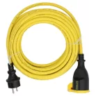 STANLEY SXEC-121 hosszabbító lengőaljzattal, IP44, 10m sárga kábel, max. 3680 W, H07RN-F 3G1,5, kül- és beltéri kivitel