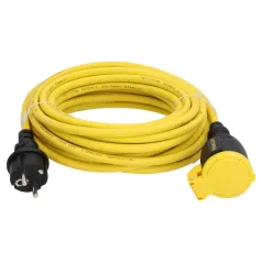   STANLEY SXEC-123 hosszabbító lengőaljzattal, IP44, 20m sárga kábel, max. 3680 W, H07RN-F 3G1,5, kül- és beltéri kivitel