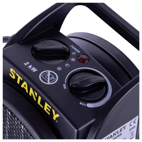 STANLEY SXJH002000E PTC fűtőtest, 2000 W, 2 fokozat, fém ház, termosztát, túlmelegedés elleni védelem