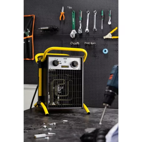 STANLEY SXJH205000E ipari fűtőtest, max. 5000 W, 2 fokozat, termosztát, IPX4, fém ház