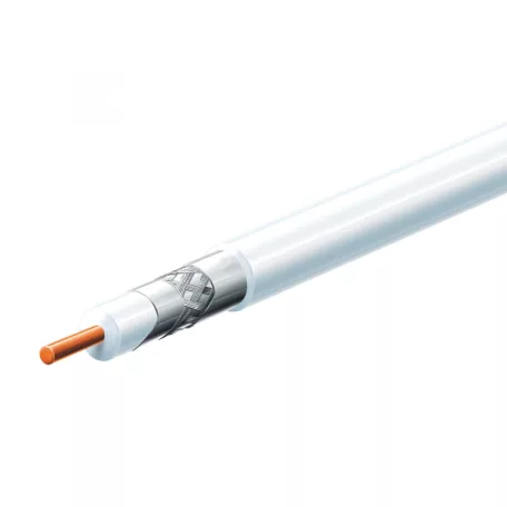 Home S 6TSP/WH koax kábel, 75 Ohm, PVC és PE szigetelés, réz bevonatú acél ér, alumínium + PET fólia 96 szál aluharisnya, 100m, fehér