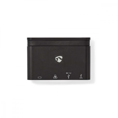 USB Többportos Adapter | USB 3.2 Gen 1 | USB-C™ Dugasz | HDMI™ Aljzat / RJ45 Aljzat / USB-A Aljzat / USB-C™ Aljzat | Kerek | Nikkelezett | Fekete | Doboz