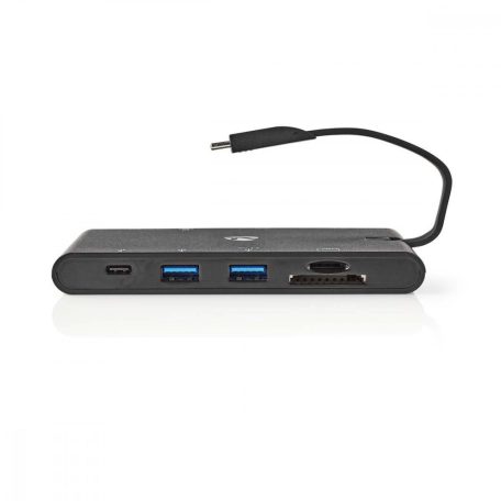 USB Dokkoló Állomás | USB 3.2 Gen 1 | USB-C™ Dugasz | HDMI™ Aljzat / Micro SD / RJ45 Aljzat / SD / VGA Aljzat / 2x USB-A / 2x USB-C™ | Kerek | Nikkelezett | Fekete | Ablakos Doboz Euro Lock Zárral