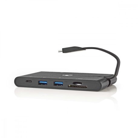 USB Dokkoló Állomás | USB 3.2 Gen 1 | USB-C™ Dugasz | HDMI™ Aljzat / Micro SD / RJ45 Aljzat / SD / VGA Aljzat / 2x USB-A / 2x USB-C™ | Kerek | Nikkelezett | Fekete | Ablakos Doboz Euro Lock Zárral