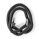 Telekommunikácós kábel | RJ10 Dugasz | RJ10 Dugasz | 5.00 m | Kábelkialakítás: Tekercselt | Kábel típus: RJ10 | Fekete | Boríték