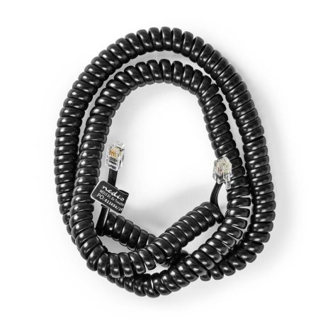 Telekommunikácós kábel | RJ10 Dugasz | RJ10 Dugasz | 5.00 m | Kábelkialakítás: Tekercselt | Kábel típus: RJ10 | Fekete | Boríték