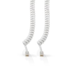   Telekommunikácós kábel | RJ10 Dugasz | RJ10 Dugasz | 2.00 m | Kábelkialakítás: Tekercselt | Kábel típus: RJ10 | Fehér | Boríték