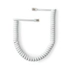 Telekommunikácós kábel | RJ10 Dugasz | RJ10 Dugasz | 2.00 m | Kábelkialakítás: Tekercselt | Kábel típus: RJ10 | Fehér | Boríték