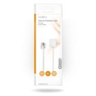 Telkommunikációs hosszabbító Kábel | RJ11 Dugasz | RJ11 Aljzat | 10.0 m | Kábelkialakítás: Lapos | Fémbevonás: Aranyozott | Kábel típus: RJ11 | Fehér | Boríték