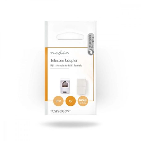 Telecom fali doboz | Csatlakozó típus: RJ11 | RJ11 Aljzat | RJ11 Aljzat | Egyenes | ABS | Fehér