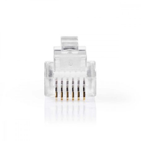 Telecom Connector | Csatlakozó típus: RJ12 | Egyenes | Fémbevonás: Aranyozott | PVC | Átlátszó