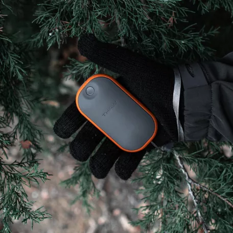 THAW újratölthető kézmelegítő, powerbank funkcióval, kicsi, 5200 mAh kapacitás, újratölthető, 3 üzemmód, max. 60 °C
