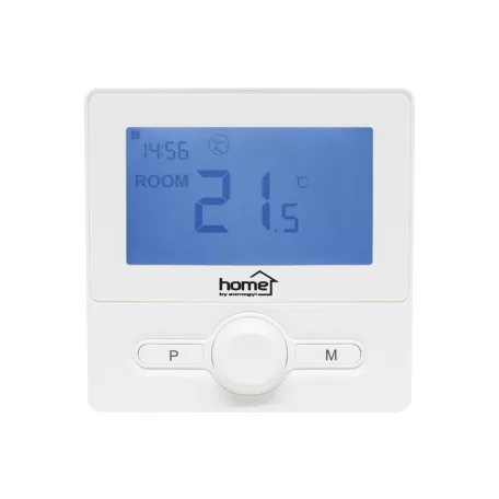 Home THE25W digitális vezetékes szobatermosztát, falra szerelhető, programozható, ablaknyitás-érzékelés, fagyvédelmi funkció, fehér