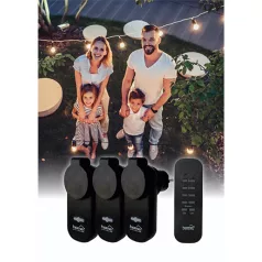   Home THO 113 3db-os távirányítható kültéri hálózati aljzatszett, 40 m hatótáv, IP44 védelem, max. 1000 W, rádiós összeköttetés, 230 V, fekete