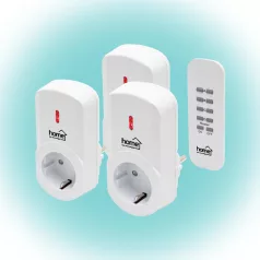   Home TH 1013 távirányítható hálózati aljzat szett, 40 m hatótávolság, 3 db aljzat, 1 db távirányító