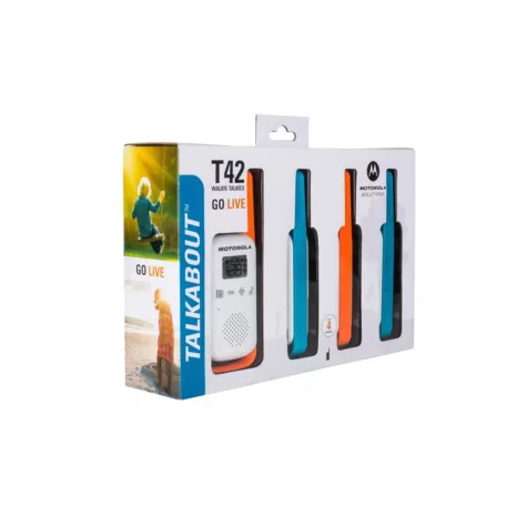 Motorola T42 QUAD Adventure, 4 km walkie talkie TLKR T42 4 km Motorola TALKABOUT T42 adóvevő Rádió, PMR hordozható, 4 darabos készlet