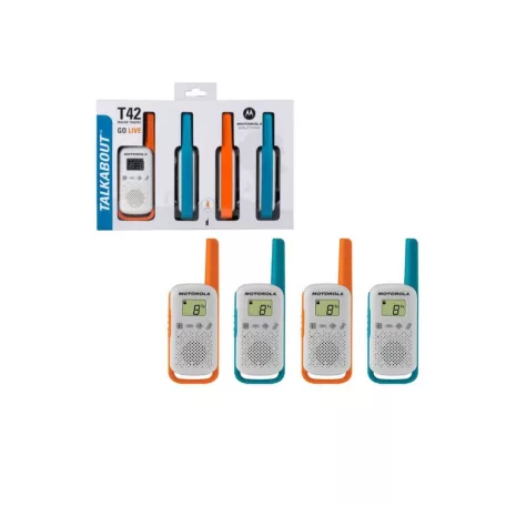 Motorola T42 QUAD Adventure, 4 km walkie talkie TLKR T42 4 km Motorola TALKABOUT T42 adóvevő Rádió, PMR hordozható, 4 darabos készlet