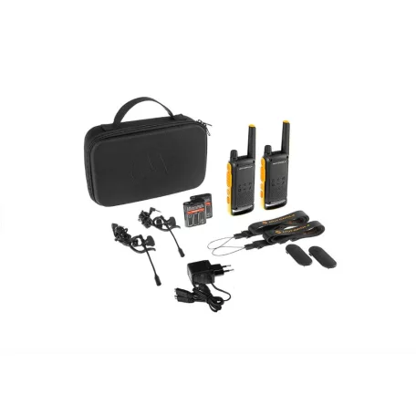 MOTOROLA TLKR T82 EXTREME PLUS Adóvevő pár, 10 km, tartótáskás akkumulátorral és töltővel