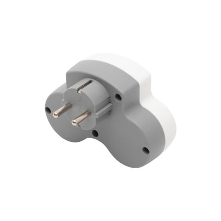 HOME TPF2USBC USBC hálózati töltő, 2.1A, max. 3680 W, 2 db földelt hálózati aljzat gyermekvédő zsaluval