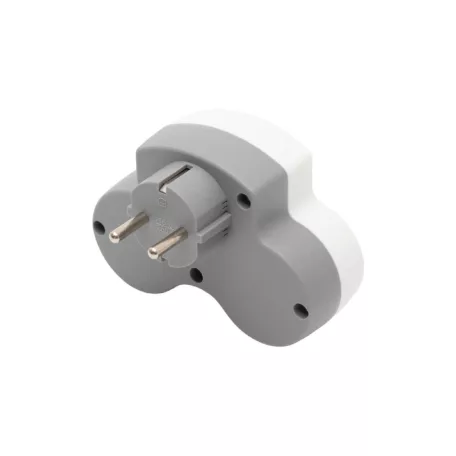 HOME TPF2USBC USBC hálózati töltő, 2.1A, max. 3680 W, 2 db földelt hálózati aljzat gyermekvédő zsaluval