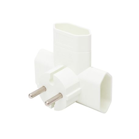 HOME TPF3E T elosztó, 3-as EURO aljzat, 250V~, max. 1850 W, 3x2,5A, fehér