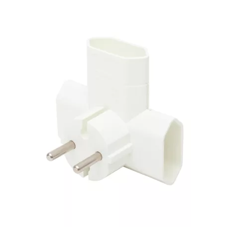 HOME TPF3E T elosztó, 3-as EURO aljzat, 250V~, max. 1850 W, 3x2,5A, fehér