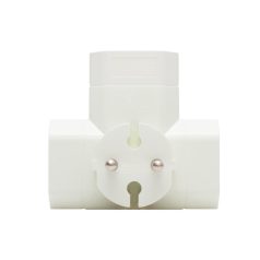   HOME TPF3E T elosztó, 3-as EURO aljzat, 250V~, max. 1850 W, 3x2,5A, fehér