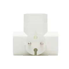   HOME TPF3E T elosztó, 3-as EURO aljzat, 250V~, max. 1850 W, 3x2,5A, fehér