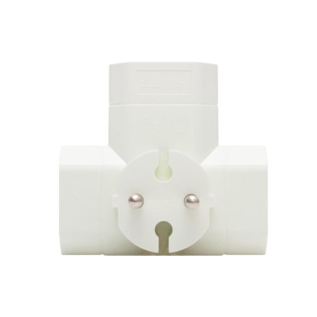 HOME TPF3E T elosztó, 3-as EURO aljzat, 250V~, max. 1850 W, 3x2,5A, fehér