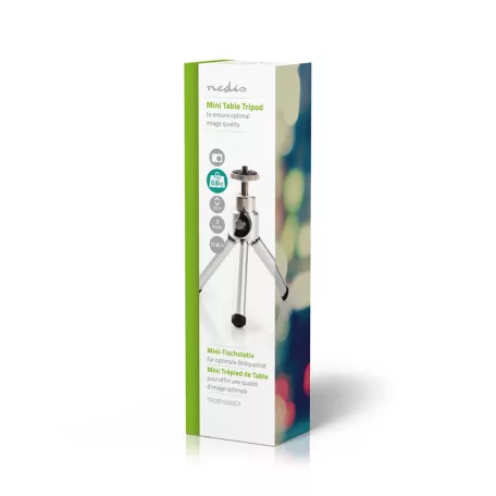 Háromlábú Állvány | Maximális terhelési kapacitás: 0.8 kg | Minimális munka magasság: 11 cm | Maximális munka magasság: 14.5 cm | 1 Szegmens | Ball Head | Utazó táskát tartalmaz | ABS / Acél | Ezüst