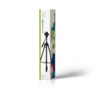 Háromlábú Állvány | Maximális terhelési kapacitás: 2.5 kg | Minimális munka magasság: 60.5 cm | Maximális munka magasság: 147.5 cm | 3 Szegmens | Billenthető & Forgatható | Utazó táskát tartalmaz | Önbeálló Láb | ABS / Alumínium | Fekete