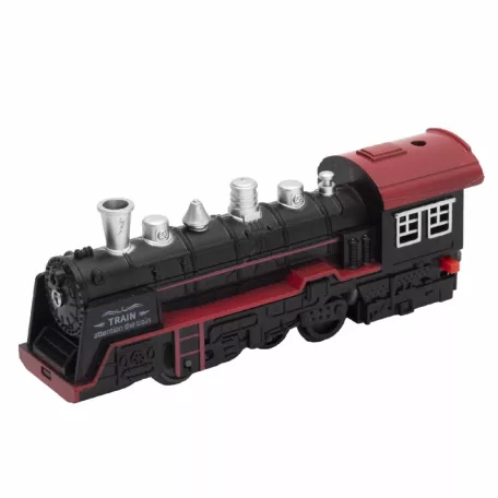 HOME TRN04 elemes kisvasút, 68cm-es pálya, mozdony/szeneskocsi/vagon, világít és zenél, elemes tápellátás, beltéri kivitel